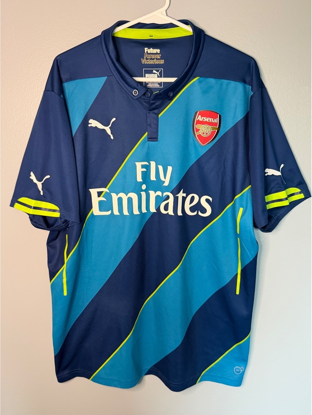 Puma Arsenal Men’s Football Jersey XL Blue and Turquoise